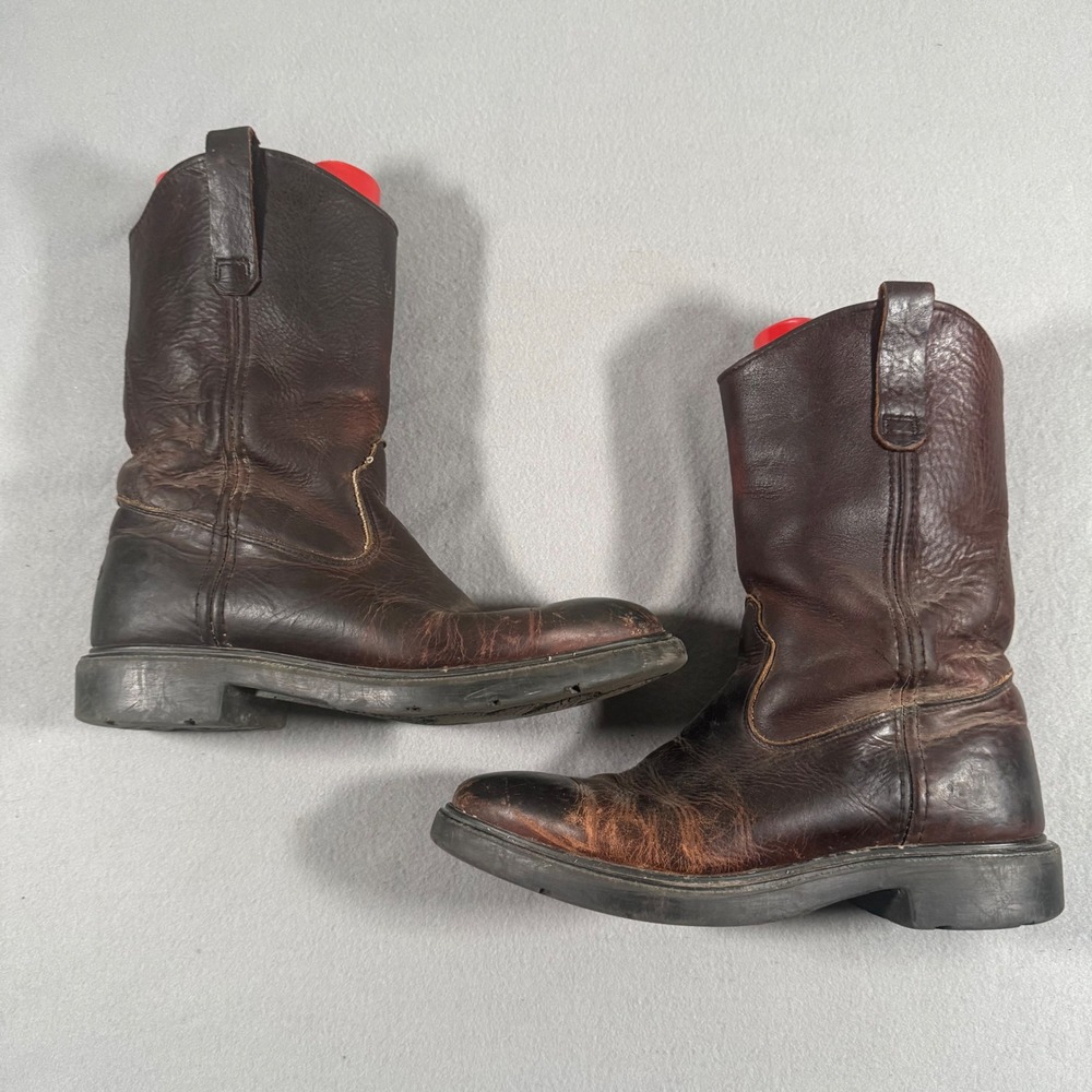 Red Wing Pecos Brown Leather Pull On Western Work Boots Mens 9B Made in USA